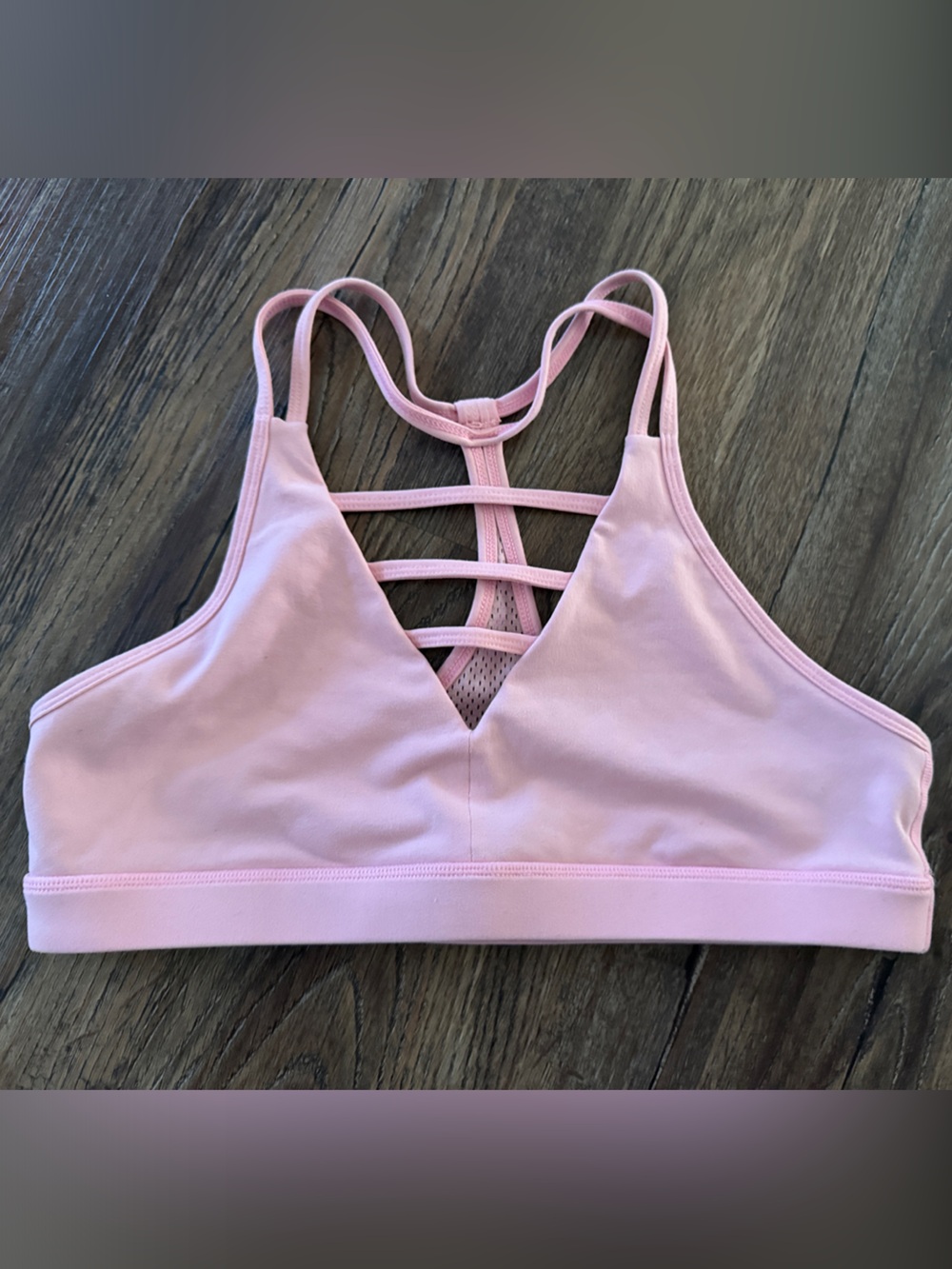 Soft Pink Strappy Swim Bikini Top